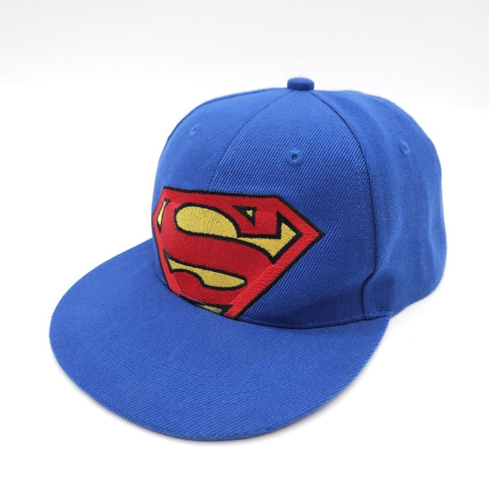 Six Flags Park Superman Ride Embroidered Snapback Flat Bill Hat Blue Ball Cap